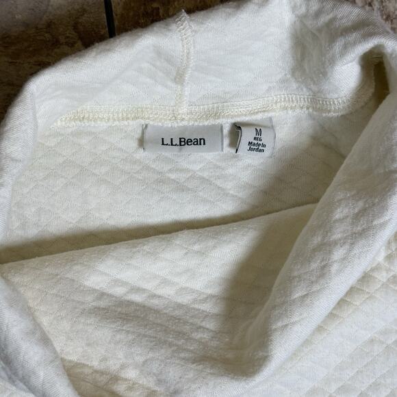 L.L. Bean Women’s Quilted Snap-Side Tunic Top Ivory White Size M - Picture 7 of 13